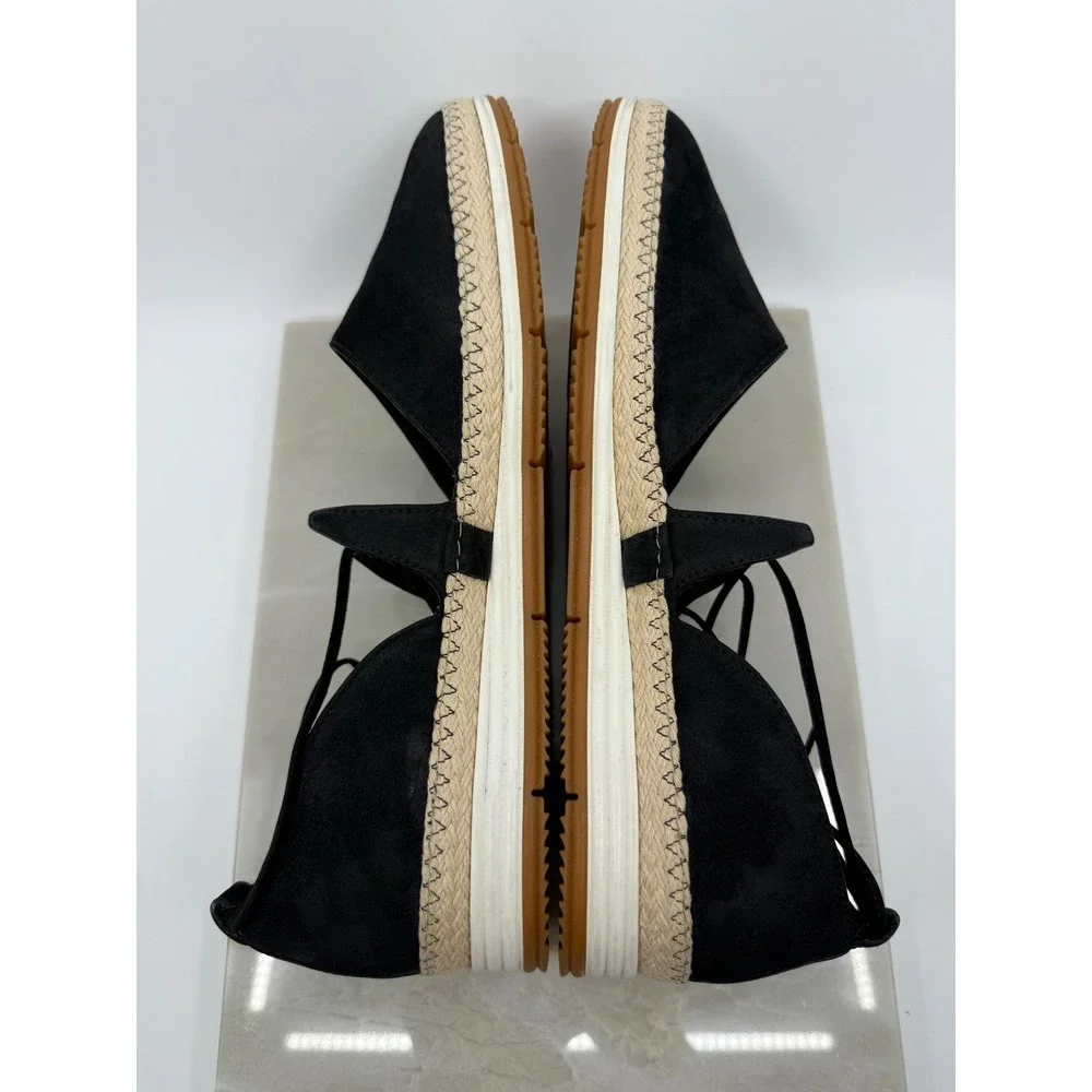 Paul Green Womens Black Marcey Espadrille Lace Up Shoe Size 10.5 Comfort